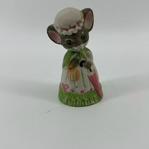 Vintage Jasco Mouse Figurine Bell Cottagecore Folk Art Collectible Decor